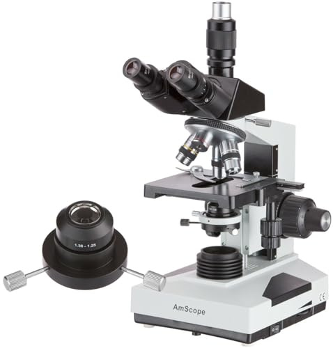 AmScope T490B-DKO 40X-2000X Trinocular Compound Darkfield Microscope with Oil Condenser