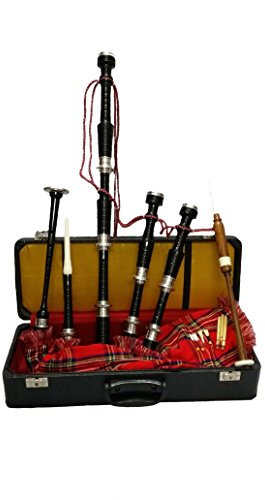 Schottischer Dudelsack Rosenholz schwarz Finish Silber Halterungen/Full Size Highland Dudelsack mit Hard Case