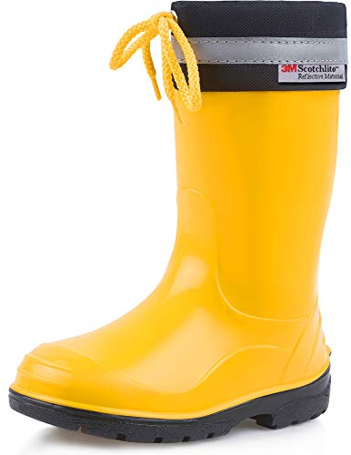 Ladeheid Botas de Agua para niños Botas de Lluvia con Suelas Antideslizantes Unisex Goma para Niñas Rainboots for Kids Impermeables LA-972 (Amarillo/Negro, 29 EU)