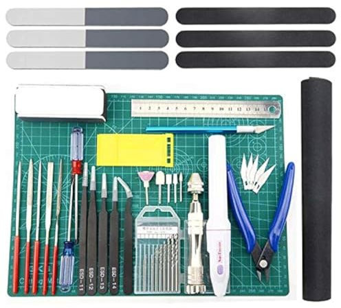 BXQINLENX Professional Model Tools Kit Modeler Basic Tools Craft Set Hobby Building Kit for Gundam Car Model Building Repairing and Fixing (33)
