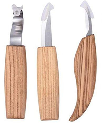 SH-RuiDu Kit di Utensili da Intaglio in Legno, 3 in 1 Whittling Set di Chiglia di Lavorazione del Legno Include Legno Intaglio Coltello Gancio, Whittling Coltello, Chip Intaglio Dettaglio Coltello