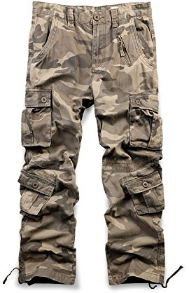 Aeslech Mens Camo Cargo Work Combat Trousers Army Military Camouflage Trousers with 8 Pockets Camo 169 29