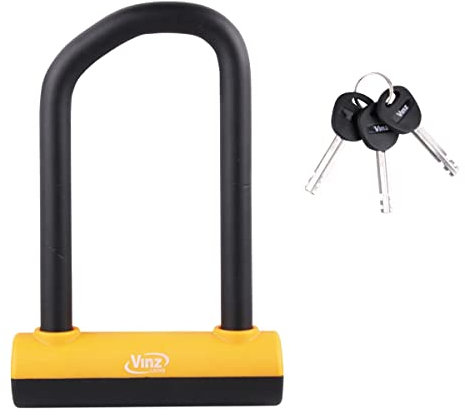 VINZ Adams Bügelschloss | Schloss für Fahrrad | Radschloss mit ART2 Prüfung | U-Lock gegen Diebstahl 20cm | Schwarz