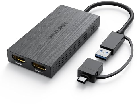 WAVLINK USB 3.0 or USB C to HDMI Adapter for Dual Monitors