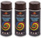 VE-INDUSTRIES Lot de 3 bombes de peinture selon RAL - 400 ml - Vernis coloré pour bois, métal (marron acajou 8016)