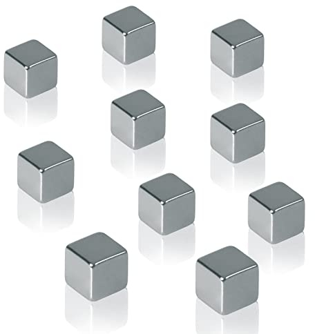 SIGEL BA193 Magneti Artverum, a forma di cubo, color argento, 10 pz., per lavagne magnetiche di vetro