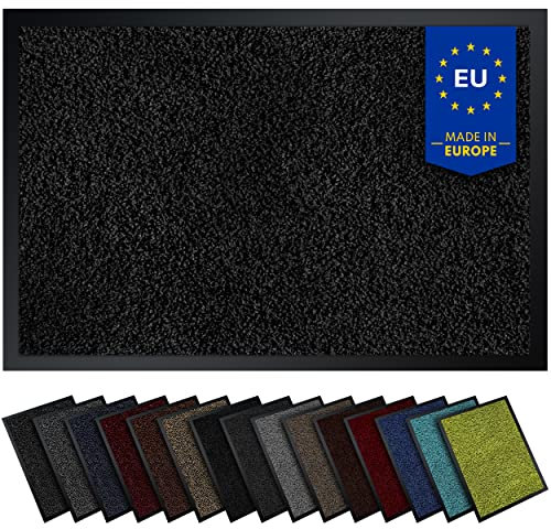 Gentle North Hochwertige Fußmatte schwarz 90x150 groß für Innen & Außen - Schmutzfangmatte rutschfest, waschbar & wetterfest - Fussmatte für Eingangsbereich & Aussenbereich - Läufer Flur dünn
