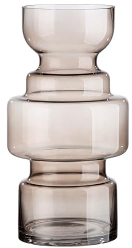 GILDE Deko große Vase Glasvase XL - Moderne Blumenvase aus Glas - Herbst Deko Winter Weihnachten - Farbe: Braun Höhe 30 cm