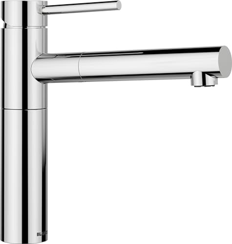 BLANCO ALTA-S II | Kitchen Mixer tap in Chrome | Low-Pressure | with Pull-Out Hose | Non-Return Valve | Ceramic Cartridge | Assured Water Quality & Water-Saving | [4.5x23.2x22.6 cm]