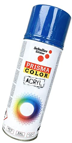 BISOMO Lackspray Acryl Sprühlack Prisma Color RAL, Farbwahl, glänzend, matt, 400ml, Schuller Lackspray:Verkehrsblau RAL 5017