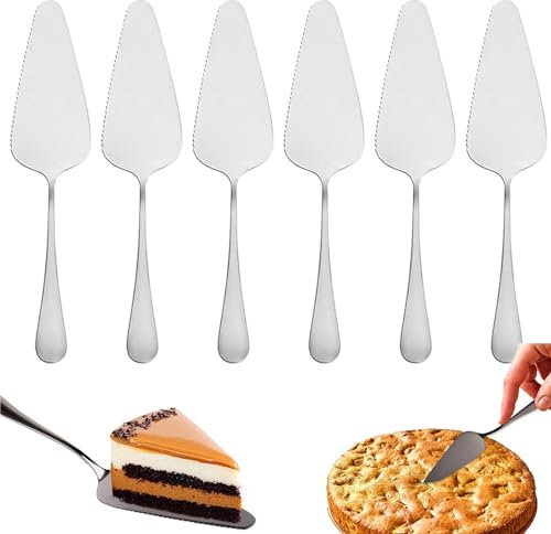 AhLmA 6er-Pack Kuchenschaufel Tortenheber Edelstahl Tortenschaufel Cake Knife Tortenheber mit Schieber Kuchenheber für Küche, Restaurant, Party (Silber)