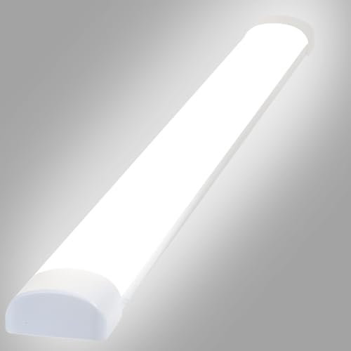 cliheet LED Deckenleuchte 120CM Deckenlampe Flach - Leiste Küchenlampe 36W Röhre Feuchtramleuchte 4000K Neturalweiß Kellerlampe Lang 180° Abstrahlwinkel für Keller Garage Wohnzimmer Küche Flur