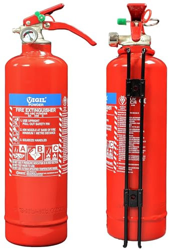 Powder Fire Extinguisher 1kg – Versatile & Reliable Fire Extinguisher - 8A 34B C Rating – Extinguisher for Campsites, Farms, Industrial Units & More - Comes with 5-Year Warranty