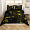 Abstrakte Geometrische Bettbezug 155x220 Abstrakte Schwarze Gelbe Check Bettwäsche Set Stereoskopische Gitter Plaid Tröster Abdeckung Glühende Neon Licht Quadrat Bett Set Ziegel Wand Design