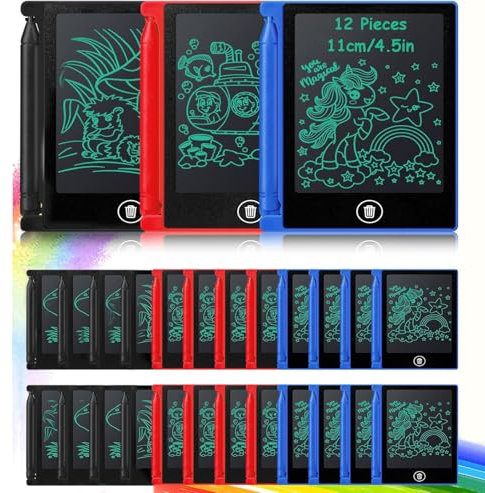 Lcd Schreibtafel Kinder 12Pcs Beschäftigung Autofahrt Mal Tablet Kleinigkeiten Mitgebsel Kindergeburtstag Gastgeschenke Led Maltafel Zaubertafel Reise Gadgets Spielzeug Kleine Geschenke