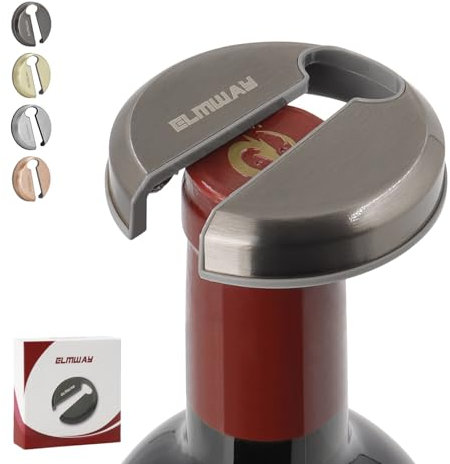 ELMWAY VinoLux Series Magnetic Wine Foil Cutter by ELMWAY – Stainless Steel Top & Durable ABS Body, Compact Design with Magnetic Storage, Easy to Use & Portable, for Wine Lovers – Gunmetal