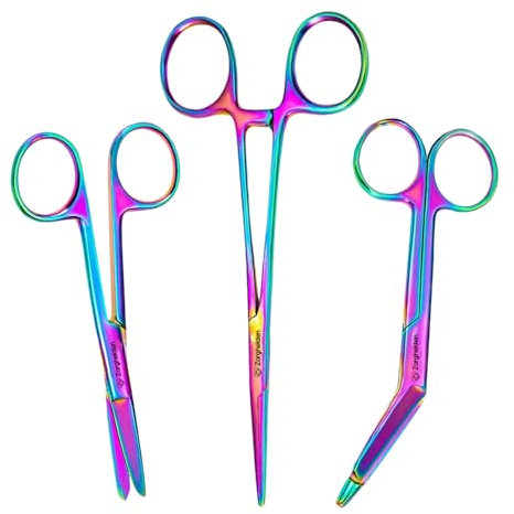 Set di forbici per infermiere Arcobaleno acrilico, certificato MDR - forbici per medicazione - forbici per infermiere - accessori per infermiere - regalo per infermiere