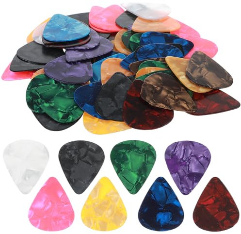 Qianyu 60 Stück Guitar Picks Plektrum Bunte Zelluloid-Gitarre Plektrum 3 Verschiedene Stärke 0,71mm Gitarrenplektren für Bass, E-Gitarre, Akustikgitarre (0,71mm)