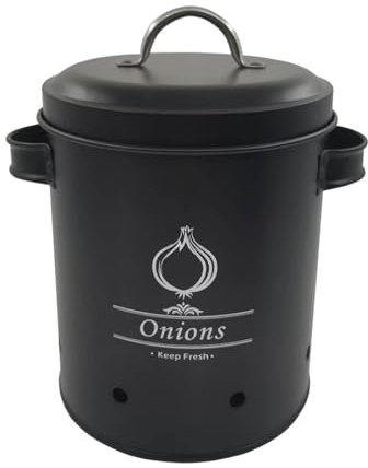 Feriuzymix Vasi di latta di stoccaggio della fattoria Contenitore di immagazzinaggio delle verdure per la dispensa casa ristorante cipolle nere