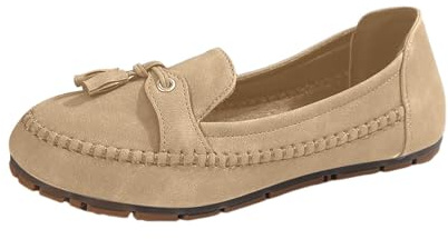 Mocasines para mujer para vestir, zapatos planos, punta redonda, ligeros, informales, transpirables, gruesos, antideslizantes, zapatos de negocios, cómodos y planos, monocolor, versátiles para el día