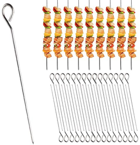 Rouladennadeln Edelstahl 30 Stück Set rostfreie Rouladenspieße 15cm mit rundem Griff und scharfer Spitze praktische Alternative zu Rouladenklammern stabil für Fleisch und Haushalt Küchenzubehör
