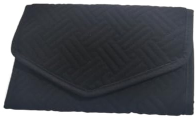 AMSLSIU Organisateur de bijoux rouleau bijoux pochette de rangement boucles d'oreilles collier porte-bracelet pour étui multifonction en Polyester, Le noir