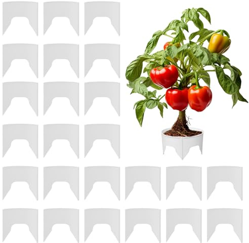 Generisch Anello per piante, rotondo e riutilizzabile, 24 pezzi, per giardino, balcone, serra, pomodori, peperoni e peperoni