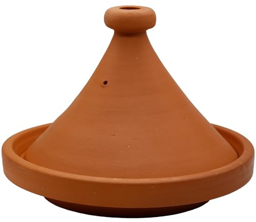 Tajine Clay Casserole Pot - Diameter 34 cm Moroccan Cooking for 3-4 People - Tagine unglazed Garden Pot Clay Pot