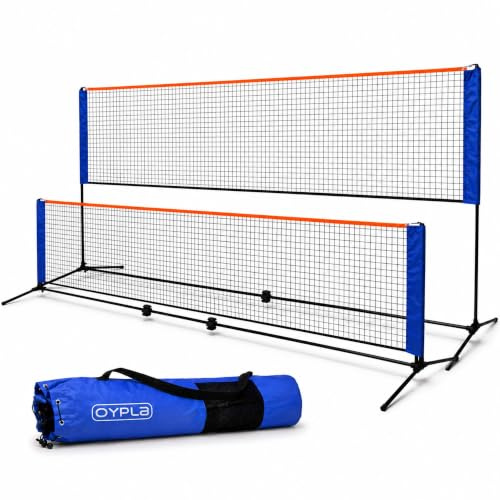 Oypla Medium 4m Adjustable Foldable Badminton Tennis Volleyball Net