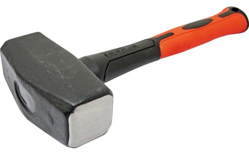 4Lb Drop Forged Stoning Hammer - Short Handle, Comfort Grip, Fibreglass Rubber | Strong, Robust Builders Durable, Long Lasting | Constructors, Hand Tool