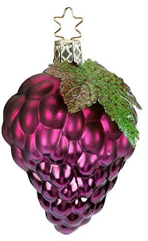 Inge-glas - Christbaumschmuck, Baumschmuck - Weintraube - Traube Rot - Glas - 8,5 cm - mundgeblasen - 1 Stück