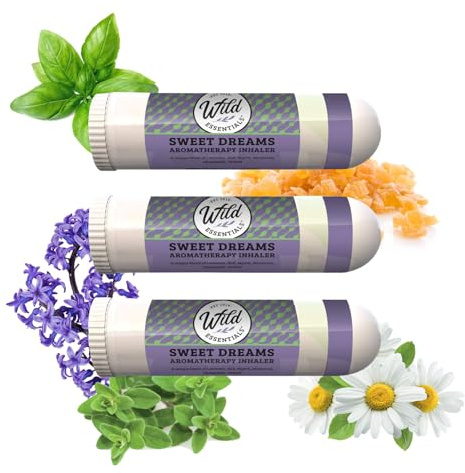 Wild Essentials 3 Pack of Sweet Dreams Aromatherapy Nasal Inhalers Made with Essential Oils to Help with Relaxation and Sleep