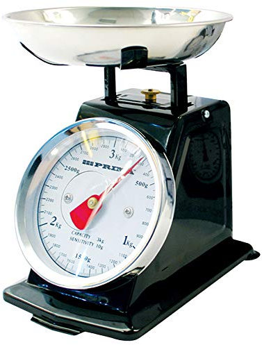 3 KG Vintage MANUAL Kitchen Scales TRADITIONAL PRIMA Retro Home Analogue Mechanical Food Ingredients Measurement WEIGHING Baking Cooking, Youtube Channel Dial Stainless Steel Bowl UK FREE P&P
