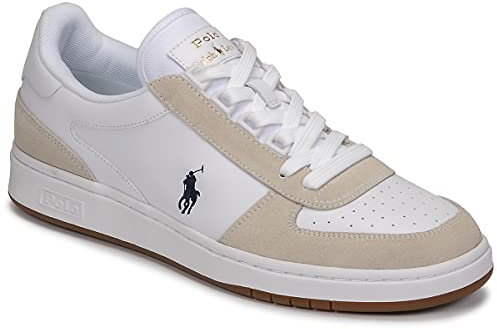 POLO RALPH LAUREN Sneaker in Pelle e camoscio Bianco Bianco Beige