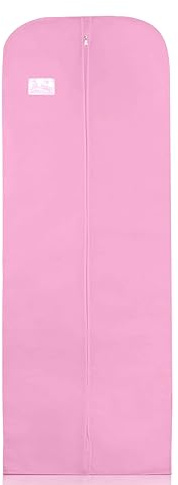 Wedcova Dress Bag | Hanging Garment Bags | Full Length Travel Covers | Wedding Long Clothes Storage Cover with Zipper for Women | 72 Inch (182cm) | Pack of 3 | Pink