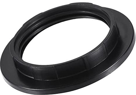 sourcing map E26/E27 Lampenfassungsringe, Lampenschirmhalter, Adapterring, Ersatz für Leuchtmittel, Schwarz, 4 Stück