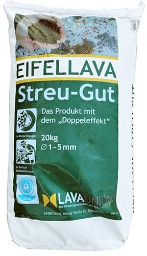 Eifellava Streu-Gut 20 kg | Lavagranulat | 1-5 mm | Streugranulat | Umweltfreundliche Alternative zu Streusalz | Ohne Salz