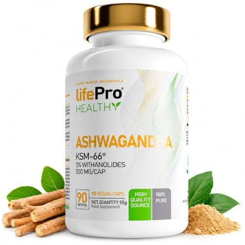 Life Pro Ashwagandha 500mg KSM-66® - 90 Cápsulas Vegetales - Ayuda a la Vitalidad y Condición Psicofísica - Favorece el Equilibrio del Sueño - Ashwagandha de Primera calidad