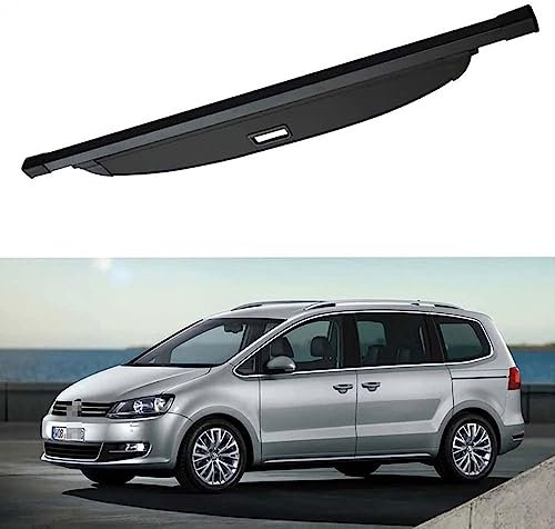 GYORI Einziehbarer Auto Laderaumabdeckung Rollo für V-W Sharan 2012-2021, Kofferraumabdeckung Schutz Abdeckung Kofferraumklappen Dekoration Zubehör