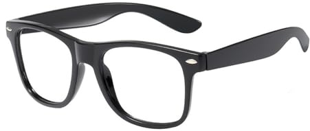 Bohue Kids Nerd Glasses Classic Clear Lens Glasses Frames Black Frame Nerd Glasses School Fancy Dress Comedy Dress Up for Kids