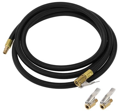 TUCKBOLD for Car Tire Inflator Extension Tube 0.305inx32TPI Durable Air Pump Extend Hose Adapter Tire Valve Black 1 Set 78.74inch 12.6mm OD Undeflatable