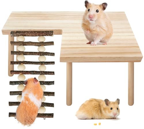 BORDEAG Hamster Spielzeug, Hamster-Kletterleiter, Hamster Leiter, Hamster Klettern Spielzeug, Holz-Kletterspielzeug, Hamsterhaus Aus Holz, Für Rennmaus, Meerschweinchen, Mäuse, Ratten