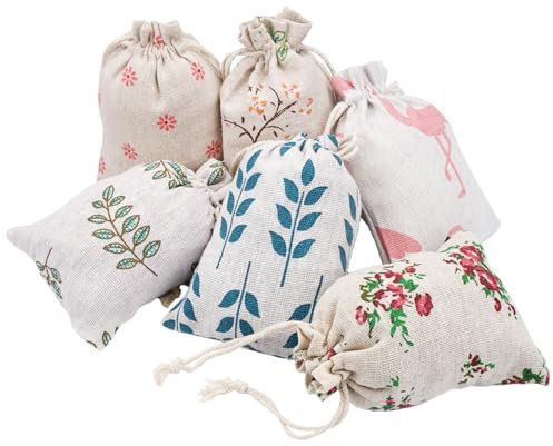 30 Stück Jutesäckchen Klein, 10x14 cm Stoffsäckchen mit Zugband, Geschenksäckchen Baumwollsäckchen, Kleine Jute Beutel Stoffbeutel, Jute Säckchen zum Befüllen, Geschenktüten Stoff für Schmuck,Geschenk