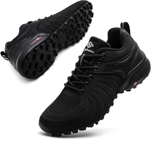 Mufanton Zapatillas de Trail Running Hombre Zapatillas de Trekking Zapatos de Senderismo Ligero Antideslizantes Deportes Zapatos de Trail Running,Negro,EU42