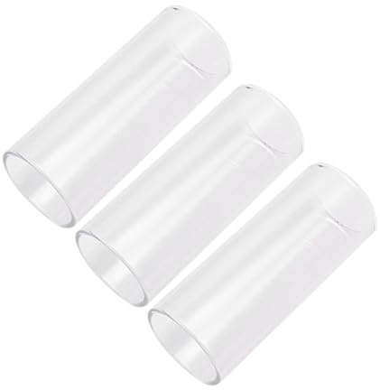 ERINGOGO 3PCS Glass Guitar Slides Medium Bottleneck Transparent Tone Bars for Electric Acoustic Stringed Instruments Heat Treated Smooth Glide