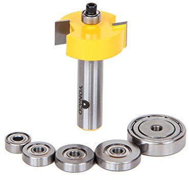 Yonico 14705 1/2-Inch Height with 6 Bearings Rabbet Router Bit & Bearing Set 1/2-Inch Shank