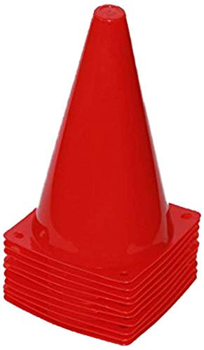 Boje Sport 10er Set Markierkegel, 23 cm, rot, für das Fußballtraining, Trainingshilfen, Leitkegel, Verkehrshütchen für Kinder, Sport, Inlineskating, Reitsport und Leichtathletik