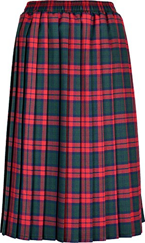 Kentex Online - Womens Pleated Skirt | Women's Skirts | Tartan Check | Knee Length 27 | Polyester | Elasticated Waist