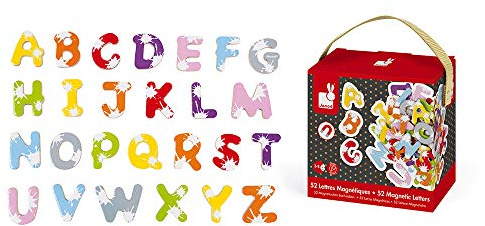 Juego de 52 Letras Magnéticas, Motivo de Salpicaduras, Accesorios para Pizarra, Aprendizaje de La Lectoescritura, Ideal para Niños Desde Los 3 Años, J09612
