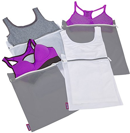 Tvätt 360 4-pack aktiv wear tvättpåse set | setet innehåller 2 stora väskor och 2 medelstora väskor | skydda kläder | tvätttillbehör | blandade färger